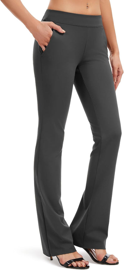 Safort 31" 34" Women Bootcut Yoga Tall Dress Pants Flare Long Trousers Work Stretchy Business Casual Slacks Pockets