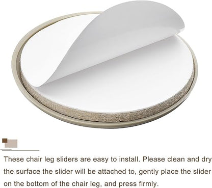 uxcell Furniture Sliders, 4Pcs 2 3/4" - Plastic Self-Adhesive Round Sliding Pads, Chair Glides for Carpeted Tile Vinyl Hardwood Floors (Grey)
