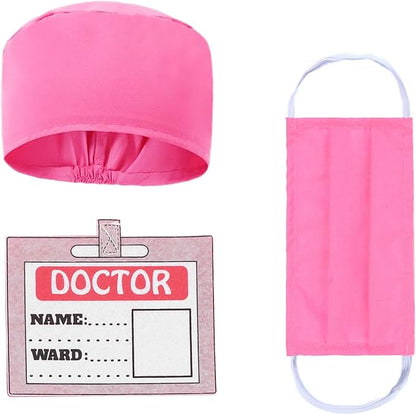 Kids Scrubs for Girls Kids Doctor Costume 7pcs Play Kits with Costume and Accessories for Halloween Parties