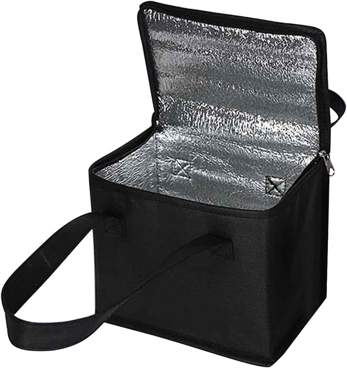 Insulated Lunch Bag Cooler Oxford Cloth Leakproof Thermal Tote for Work Travel Picnic Camping Fishing (gray and black)