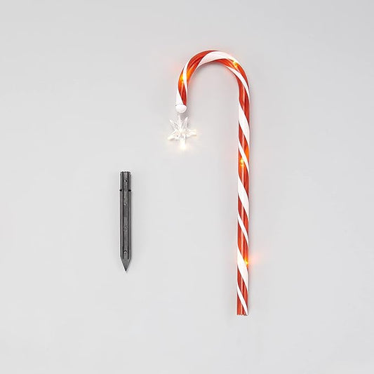 LTD Solar Candy Cane Pathlight Stakes with Star Accent, Set of 8