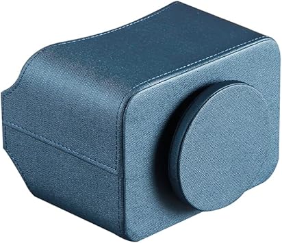 PU Leather Remote Control Holder,360 Degree Spinning Desk TV Remote Caddy,Desk Organizers and Accessories,for Controller,Media,Mail,Calculator,Mobile Phone,Pen Storage Holder(Blue Cloth)
