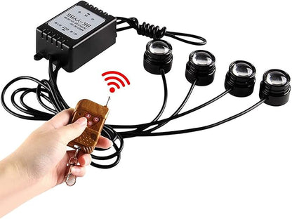 Teguangmei 4 in 1 Car Motorcycle LED Eagle Eye Emergency Strobe Warning Lights Car Truck Accessories DRL Wireless Remote Control Flash Lights 12V White