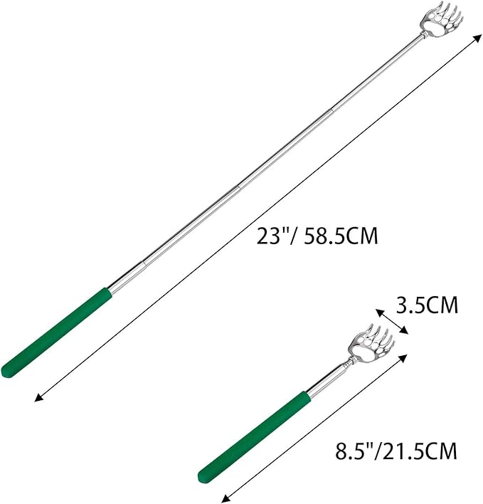 Awpeye Bear Claw Back Scratcher Extendable, Metal Portable Telescopic Backscratchers with Rubber Handled 8 Pack, Backscratcher for Men and Women