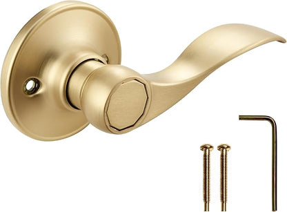 Design House Springdale Door Handle for DummyDecorative Doors  Satin Gold Door Lever, 728873