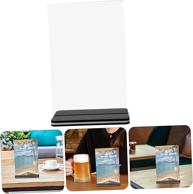 3pcs Display Board Poster Stands for Display Table Top Display Stand Table Top Sign Holder Table Sign Holders Picture Holders for Tables Store Sign Holders Acrylic Transparent