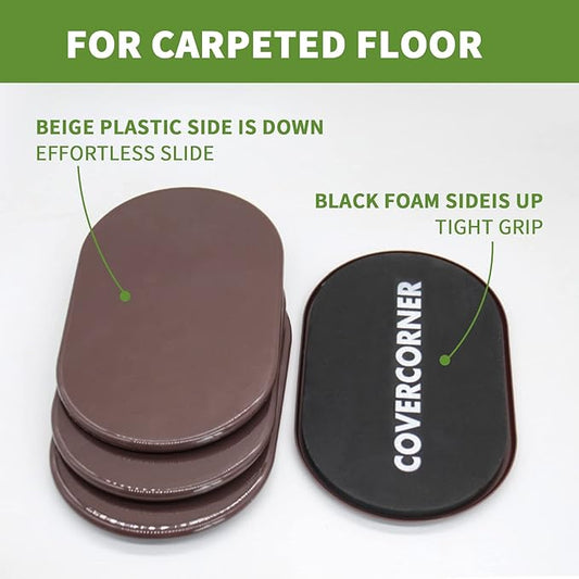 Furniture Sliders for Carpet 4 PCS - 9 12 inch Furniture Moving Slider Chair Legs Floors Protectors Move Your Furniture Easy  Safely (for Carpet) Brown