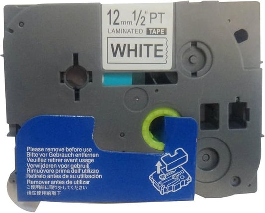 Black on White Cassette Compatible for Brother Sticky TZ-S231 TZe-S231 Label Tape 12mm x 8m (1/2 x 26")