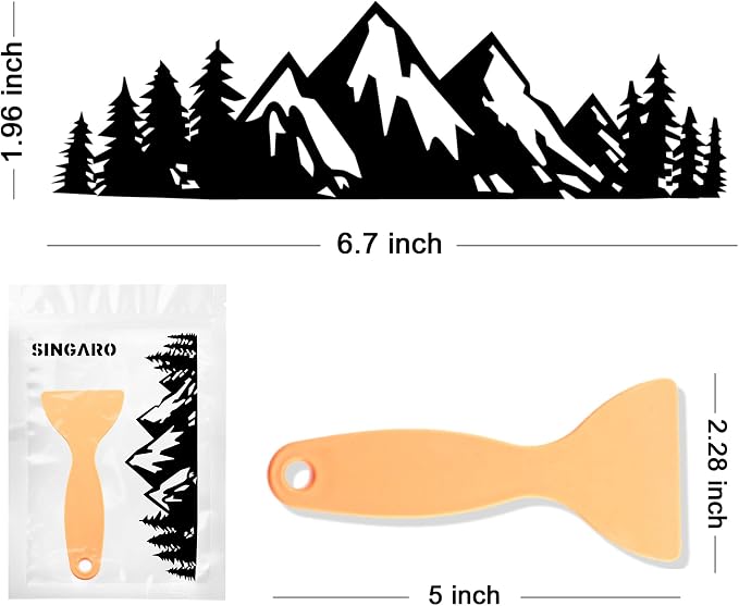 Vinyl Snow Mountain Tree Decal Sticker, Trunk Logo Decal Sticker, Car Exterior Accessories(Black)