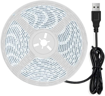 ausuky LED Strip Light Flexible Lamp Diode Tape Set TV Desktop Screen Backlight 5V USB (White Light5m)
