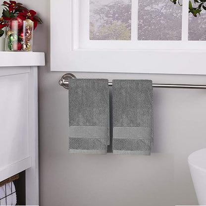 Lchkrep Cotton Hand Towels 2 Pack, Salon Thick Bath Hand Towel,Gym Towel 14" x 30", Face Cloth, Soft and Absorbent Washcloths Set for Home Bathroom Hotel (Gray)A