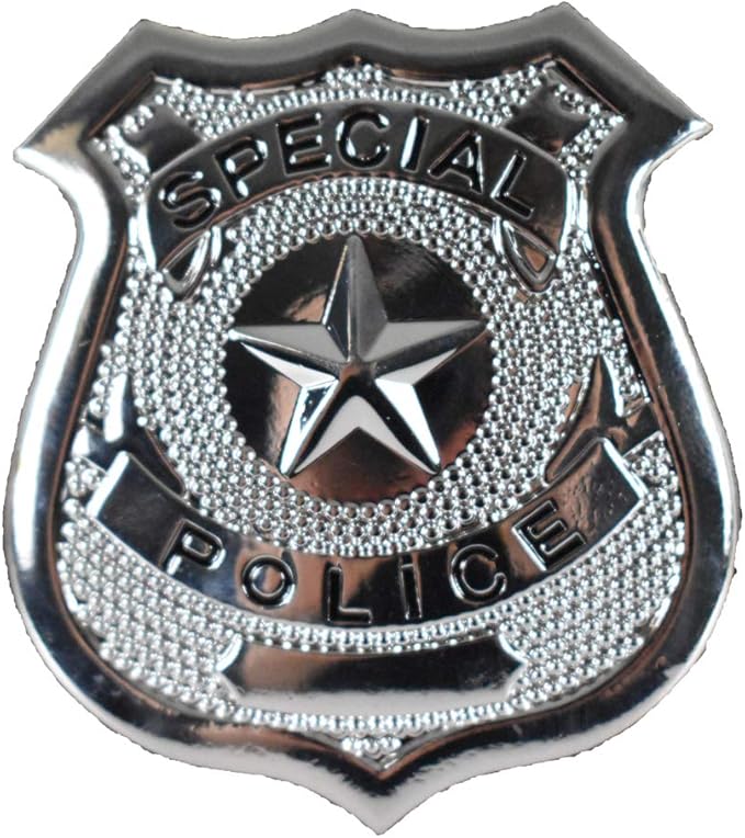 Pretend Play Police Badge with Chain Fashion Necklace