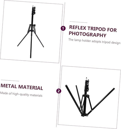 POPETPOP Lightweight Tripod Foldable Selfie Stick Photo Taking Stand Anti-Slip Foot for Camera Phone Live Streaming