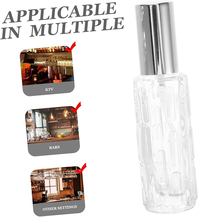 4pcs Transparent Glass Bitters Spray Bottles with High Sensitivity Pump for Absinthe and Cocktail Ingredients Home Bars and Professional Bartending