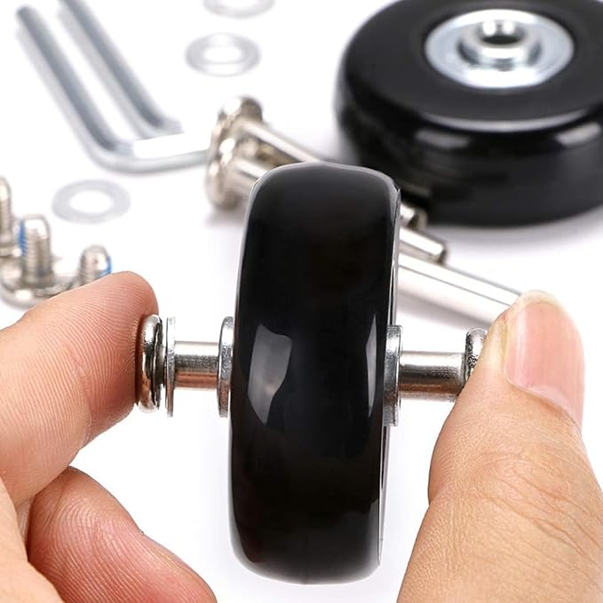 50 x 18mm Set of 4 Luggage Suitcase Replacement Wheels, Rubber Swivel Caster Wheels Bearings Repair Kits