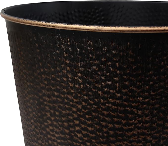 Blue Donuts Wastebasket for Bedroom, Bathroom, Trash Can 6 Liters, Bronze, Stainless Steel