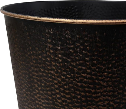 Blue Donuts Wastebasket for Bedroom, Bathroom, Trash Can 6 Liters, Bronze, Stainless Steel