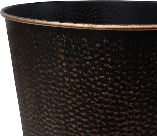 Blue Donuts Wastebasket for Bedroom, Bathroom, Trash Can 6 Liters, Bronze, Stainless Steel