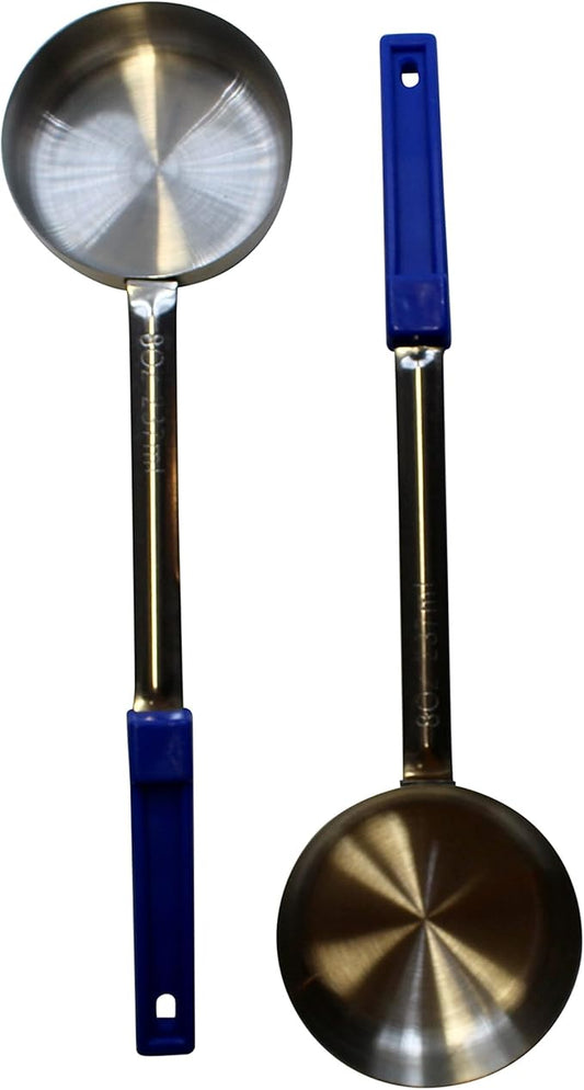 8 Ounce Solid Stainless Steel Portion Control Ladle Spoon for Measuring and Serving; Commercial Grade Serving Scoops Pack of 2