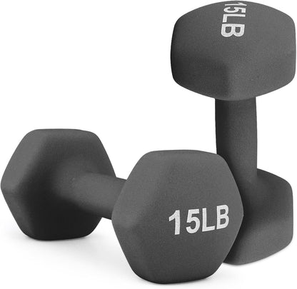 Dumbbells Hand Weights Set of 2 - Neoprene Coated Hexagon Workout Dumbbell Weight, Anti-roll Hexagon Shape No Roll Design for Home Office Workout