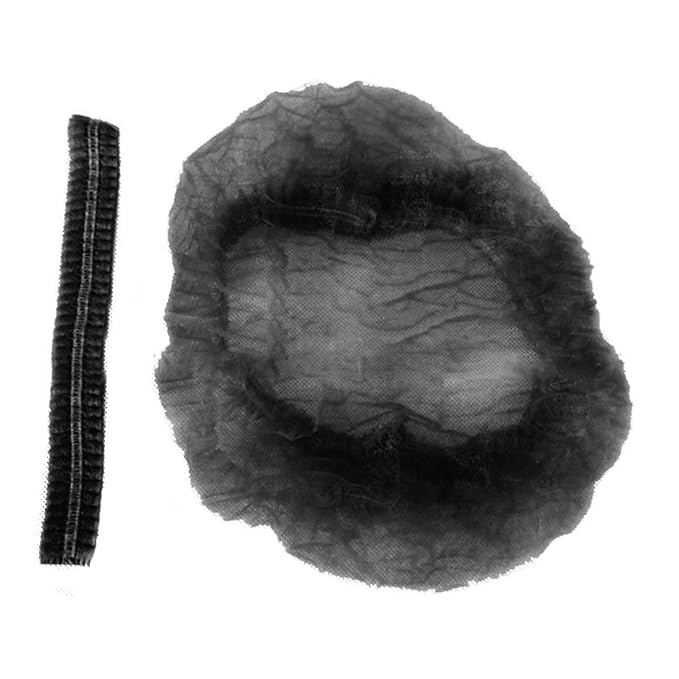 100 PiecesPack Disposable Hair Head Cover Mesh Pouch Dust Cap Shower Cap Kitchen (Color : Black, Size : One size)