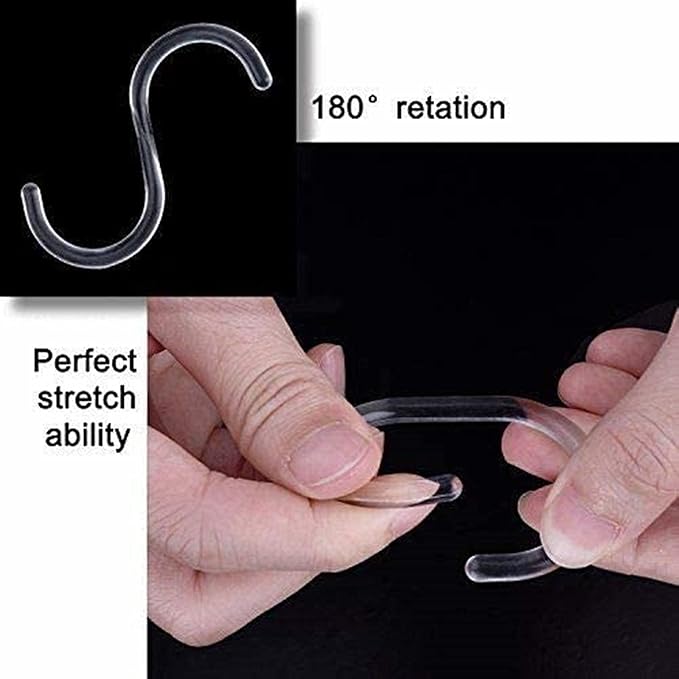 Plastic Shower Curtain Rings,Pack of 12 White Bathroom Shower Hooks Loop Clips Bath Drape Replacement C-Rings Pole and Rail Window Rod (White)