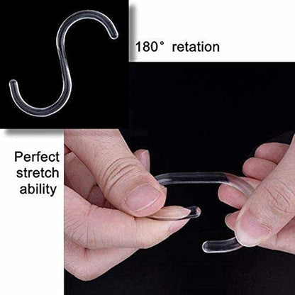 Plastic Shower Curtain Rings,Pack of 12 White Bathroom Shower Hooks Loop Clips Bath Drape Replacement C-Rings Pole and Rail Window Rod (White)