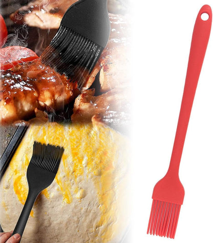Otime Food Grade Silicone Oil Brush Spread Evenly High Temperature Barbecue Small for Kitchen,Spread Resistant,Barbecue Brushs, 19cm Pastry and Basting Brushes (Red)