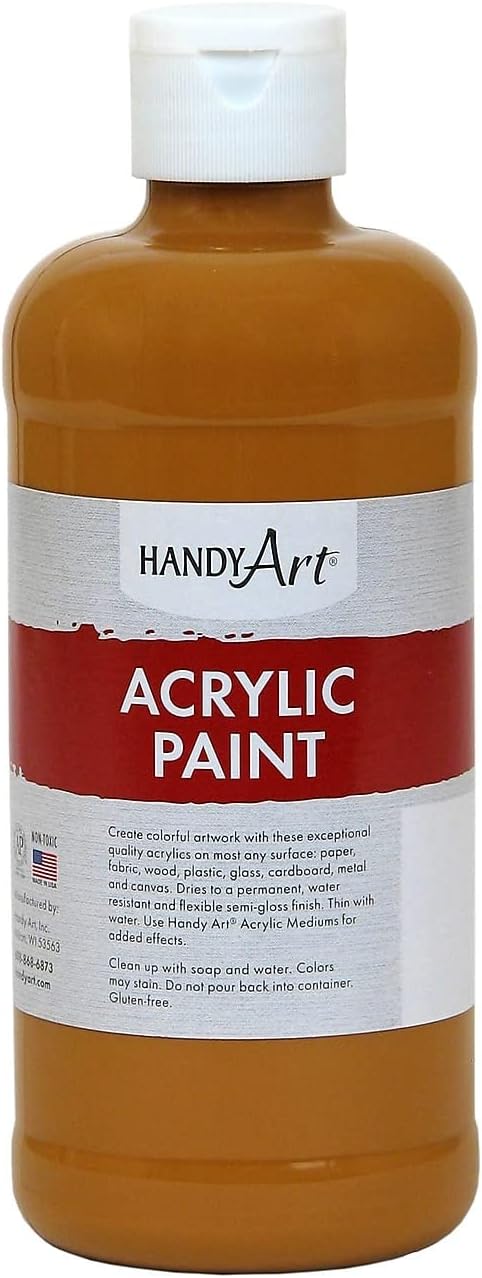Handy Art Student Acrylic Paint, 16 Fl Oz (Pack of 1), Raw Sienna