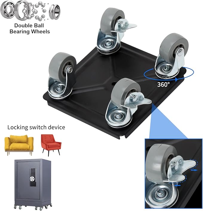 Furniture Movers with Wheels  Furniture Lifter Set, 360 Rotation Wheels Double Bearing Roller MuteSmooth,Easy to Moving Heavy Furniture Load Capacity 880 Lbs