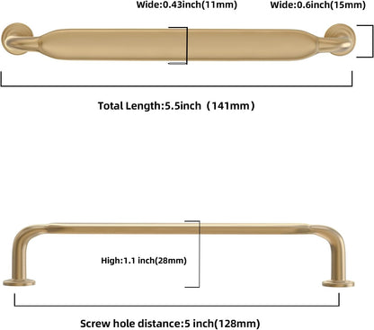 3 Pack 5 Inch Cabinet Pulls Champagne Bronze Kitchen Handles Zinc Alloy Drawer Pulls Solid Cabinet Hardware