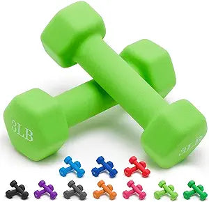 Portzon Weights Dumbbells 10 Colors Options Compatible with Set of 2 Neoprene Dumbbells Set,1-15 LB, Anti-Slip, Anti-roll, Hex Shape