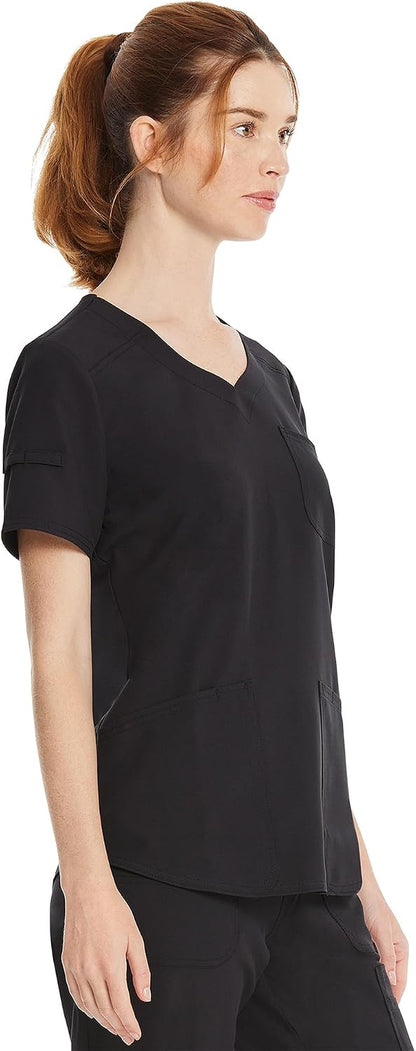Large, Scrubstar Womens Sweetheart V-Neck Scrub Top Soft Stretch Nursing Uniform with 3 Pockets Women’s Medical Scrubs for Women.