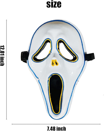Halloween Purge Scary Led Light Up Glow Mask for Festival Party Gifts, Men Adults Mask - Blue