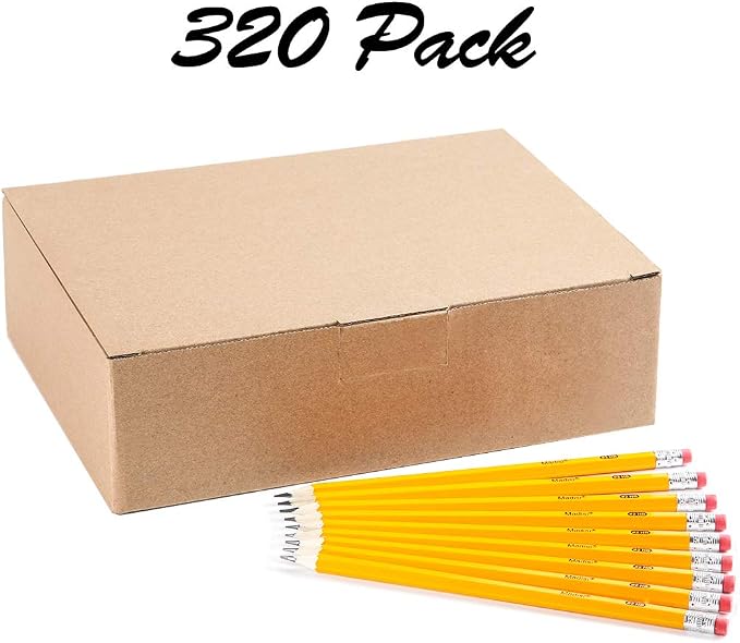 Madisi Wood-Cased #2 HB Pencils Bulk, 320 Count, Pre-sharpened