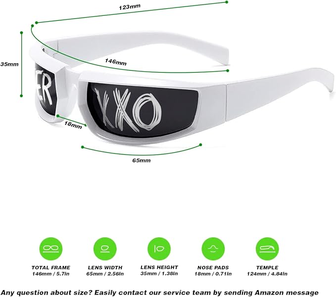 Ferxxxo Glasses, Gafas del ferxxxo, Feliz cumpleanos ferxxxo, Ferxxxo Merch, Sports Sunglasses (White)