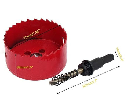 Luomorgo 75mm3 inch Hole Saw, 1 14 inch Cutting Depth HSS Bi-Metal Hole Cutter for Wood Cornhole Boards Plastic Drywall  Metal Sheet