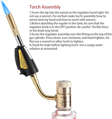 Torch Welding Tool, Gas Self Ignition Turbo Torch Brazing Soldering Welding Plumbing Gun Tool for Welding Soldering of Plumbing Air Conditioning Heating Refrigeration