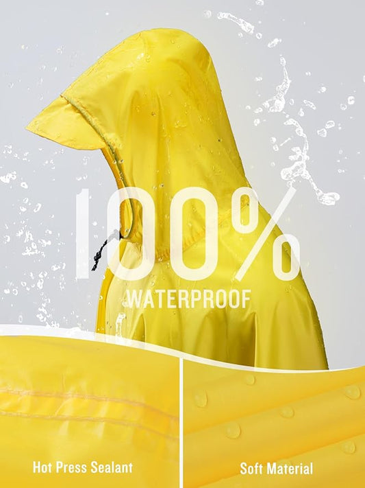 SaphiRose Long Sleeves Rain Poncho Waterproof Unisex Raincoat Jacket for Adults Men Women