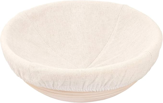Kitchen Master Bread Proofing Basket Ai Round Willow 9 inch Banneton Brotform Baking Supplies for Beginners  Professional Bakers Ai Non-Stick Dough Proving Handmade Bowl with Linen Liner Covers