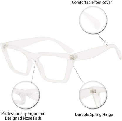 OCCI CHIARI Reading Glasses for Women Cat Eye Fashion Reader 0 1.0 1.25 1.5 1.75 2.0 2.25 2.5 2.75 3.0 3.5 4.0 5.0 6.0 (Transparente, 2.50)