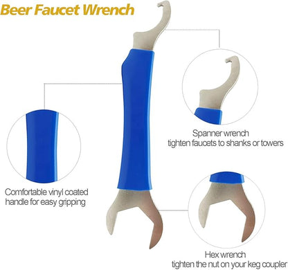 Beer Faucet Wrench Heavy Duty Beer Tap Faucet Wrench for Draft with Hex Nut Keg Spanner for Draft Coupler Kegerator
