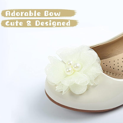 Beige, ADAMUMU Toddler Dress Shoes Flower Girl Shoes for Weeding Cute Toddler Mary Jane Shoes Lace Flore Ballet Flat for Walking, Jumping .