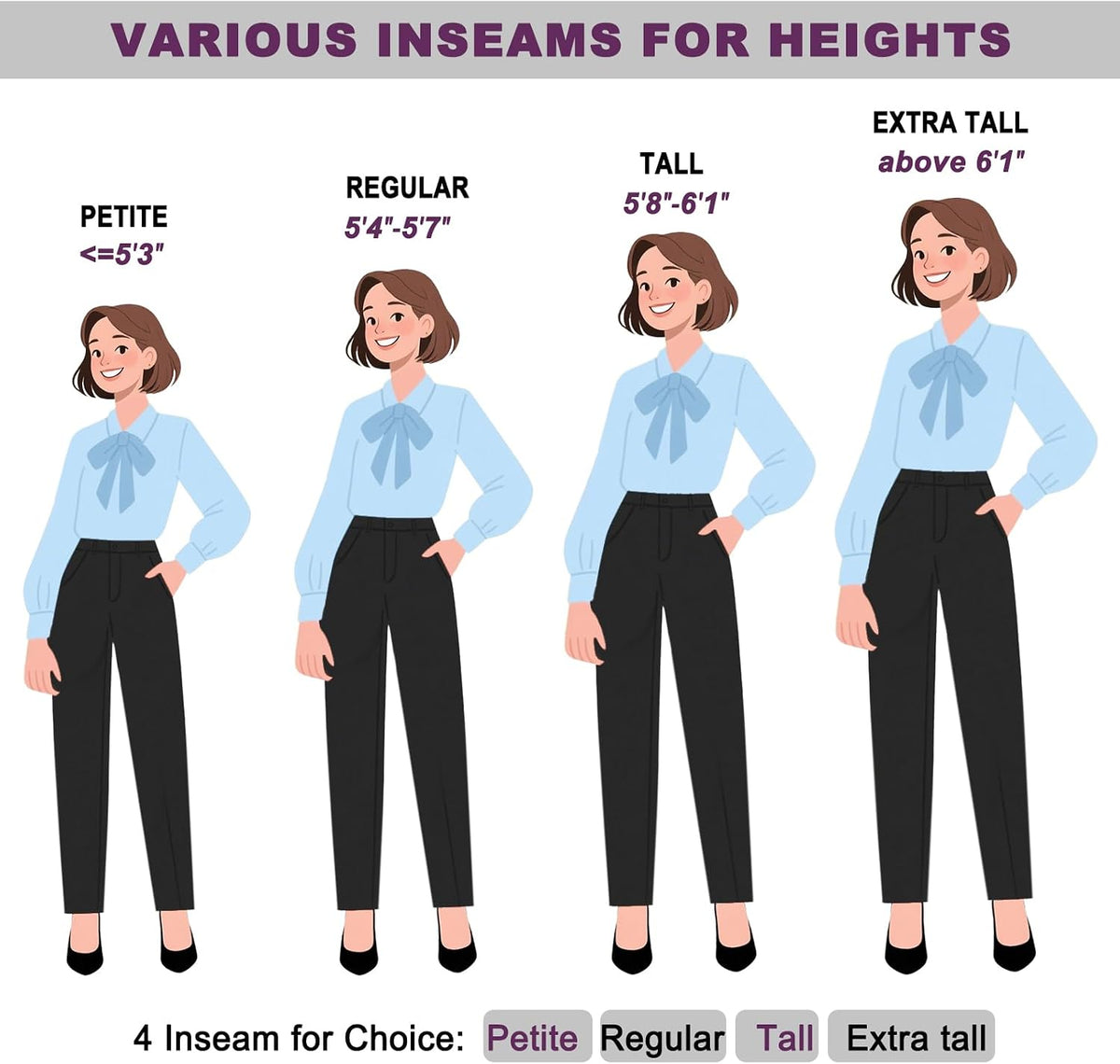 iChosy Women's Stretch Straight Leg Dress Pants with Pockets