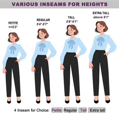 iChosy Women's Stretch Straight Leg Dress Pants with Pockets