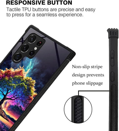 ZHEGAILIAN Compatible with Samsung Galaxy S24 Ultra Case,Beautiful Life Tree S24 Ultra Women Girls,Shockproof Anti-Slip Drop Protection with Soft TPU Bumper Pattern Design