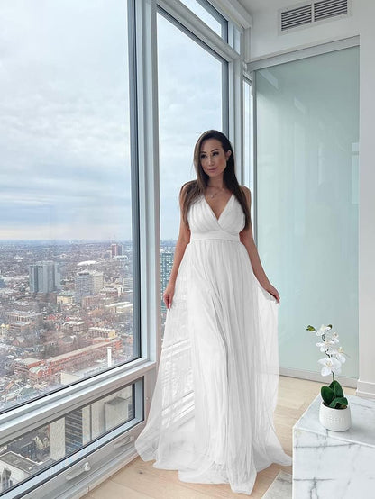 Women's Sexy Deep V Neck Split Cocktail Party Formal Bridesmaid Maxi Dress