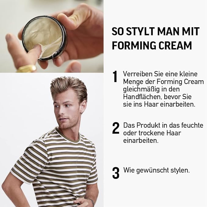 American Crew Men's Hair Forming Cream (OLD VERSION), Like Hair Gel with Medium Hold  Medium Shine, 3 Oz (Pack of 1)
