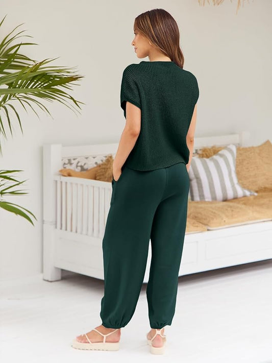 LILLUSORY 2 Piece Knit Sets For Women Trendy Sweatsuit Sets