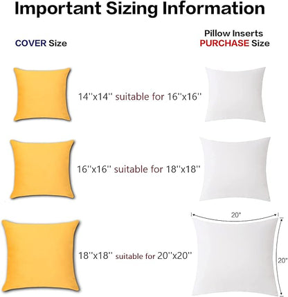 OTOSTAR Premium Waterproof Throw Pillow Inserts, Pack of 1 Square Form Cushion Stuffer for Garden, Bench, Patio - Outdoor Decorative Pillow Inserts White 18x18 Inches